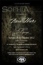 Sophia + Aura Noctis + Peter Bjärgö live in Barcelona - Sala Demonix - Poster - open/download image @533x800